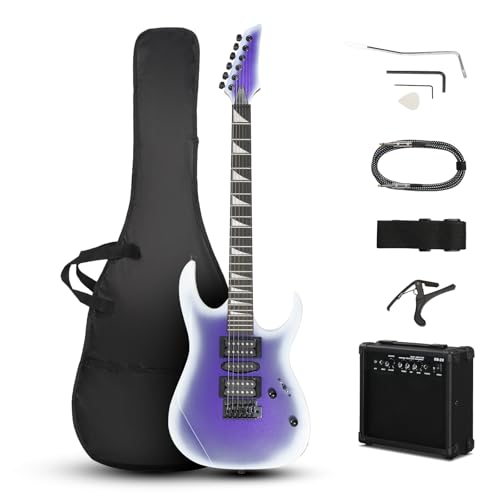 Ktaxon KTEGUITAR0522 39 Inch Electric Guitar With 20Watt Amp, Full Size 170 Model Starter Guitar Kit For Beginners & Professional W/Bag, Strap, Upgrade Cable, Guitar Capo, Tremolo Arm cover