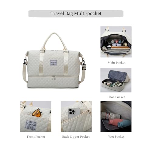 Travel Duffel Bags Weekender Bags for Women with Toiletry Pocket and Shoe Compartment,Wet Pocket,Carry On Overnight Bag for Women Travel,Gym,Weekend.Hospital Bag for Labor and Delivery (Blue)2