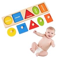 Peg Puzzle, Wooden Baby Toys for 1-3 Year Olds, Educational Shape Matching Game with 5 Colorful Pieces, for 1 Year Olds, 30 x 8 x 0.9 cm