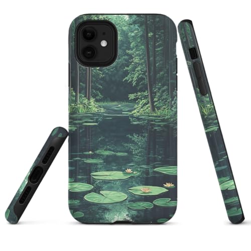 HYPESTYLE Forest Lake Phone Case Compatible with iPhone 16 pro max 15 14 13 12 Compatible with Samsung Galaxy S25 S24 S21 Plus FE S22 Dual Layer Sturdy Shockproof Full Protection with Mag-Safe