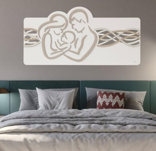 Capezzale Capoletto sacra famiglia moderna quadro per camera da letto 120x60 cm BRC