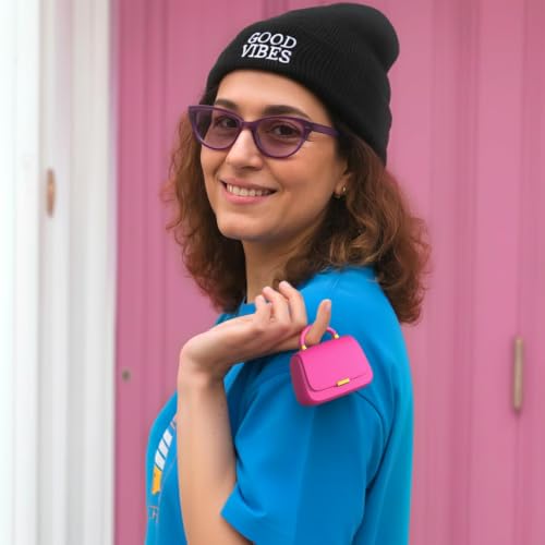 Image of ANCwear Wireless Earbuds with Mini Handbag Case, 22H Playtime, Hot Pink