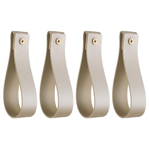 QUARKZMAN 4Pcs Support de Tringle à Rideau en Cuir 1 x 4,7 Pouces Sangles de suspendu Murale...