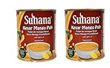 Suhana Kesar Mango Pulp 850g | Thick & Smooth Mango Pulp for Desserts, Drinks & Cooking | Ready to Use (Pack of 2)