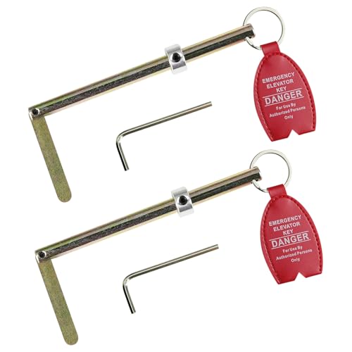 2-Pack Emergency Elevator Door Key Universal Elevator Drop Key for D-Over K-ONE O-tis Door Elevator with Large Tag Ring