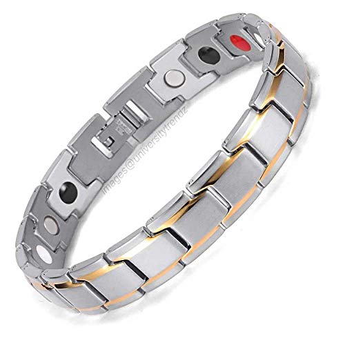 Image of University Trendz Stainless Steel Magnetic Bracelet for Men and Boys (Silver)