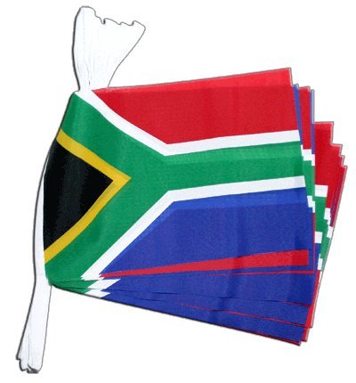 Guirlande drapeau Afrique du Sud pour décorer une salle de réception ou un buffet Digni