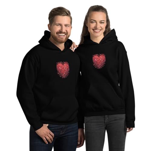 Sweat à capuche Saint-Valentin noir parfait pour vos sorties en couple