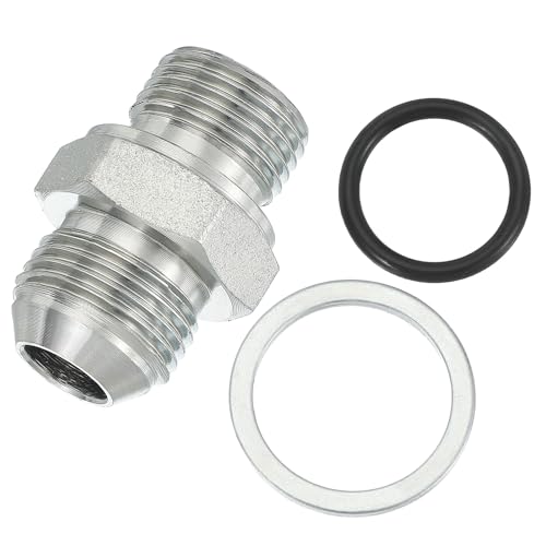 Image of PATIKIL Hex Reducing Nipple Connectors Pipe Adapter 7 /8 inch Male 37 Flare JIC x 1 /2 inch g Male, Pipe Fitting Reducer Nipple Adapter Plated Steel Hydraulic Fitting