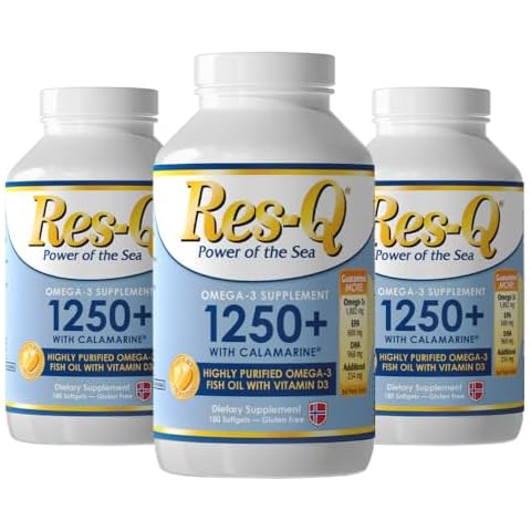 Res-Q 1250+ Omega-3 & Vitamin D3 Fish Oil Capsules 3-Pack Cover