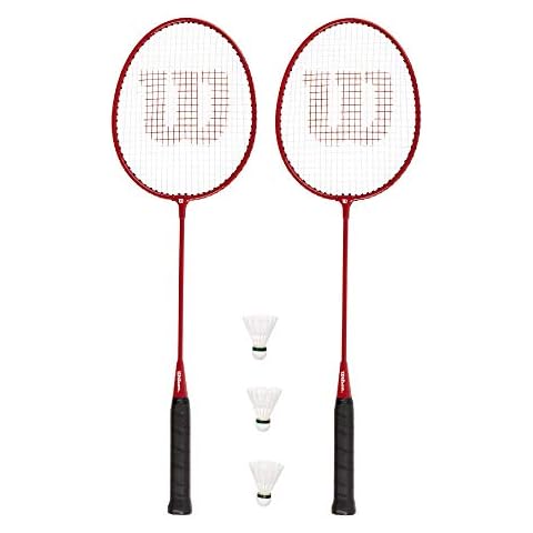 Wilson Red Tour Badmintonschläger x 2 & 3 Shuttles Cover