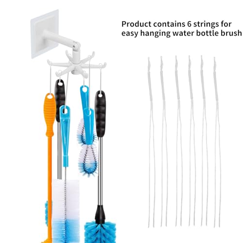 Image of YeeBeny 360 Degrees Rotating Folding Hook Self-Adhesive 180 Degrees Vertical Flip Hook, Baby & Bottle Brush Holder (White)
