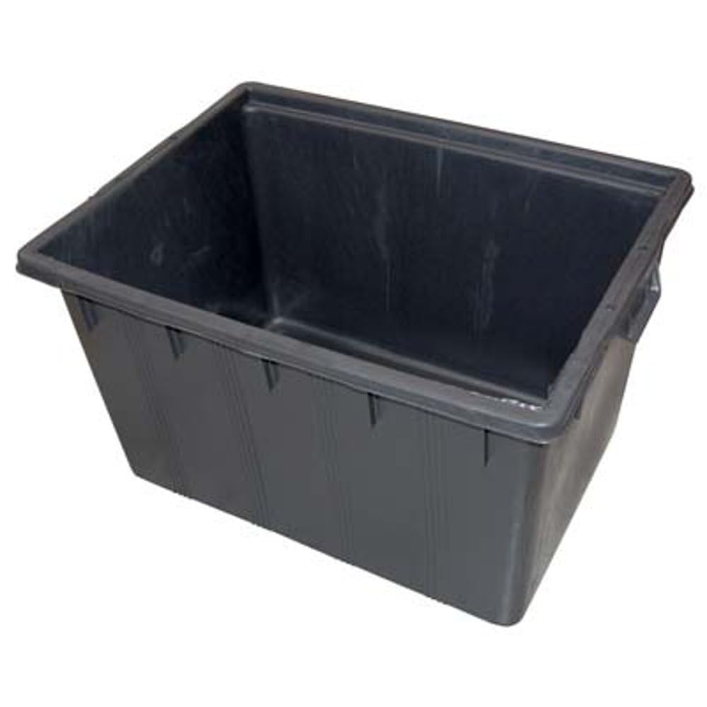 1 PZ MASTELLONE RETTANGOLARE NERO ICS LDPE LT 180 CM 80X60 H.CM 48 + MANICI