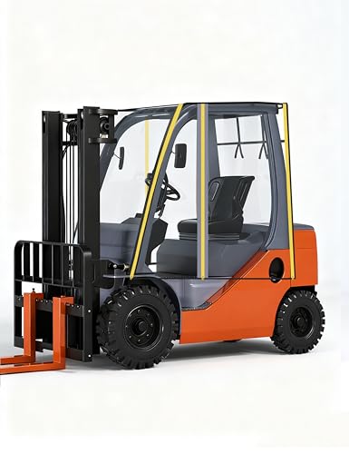 Industrial Forklift Cab Cover, Heavy-Duty PVC Enclosure, Waterproof, Scratch & UV Resistant, Fits Forklifts up to 13,000 lbs, Quick Top Installation
