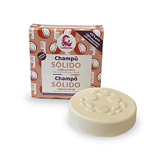 Lamazuna Champú Sólido De Y Coco Para Cabellos Secos, Blanco, Vainilla, 70 ml