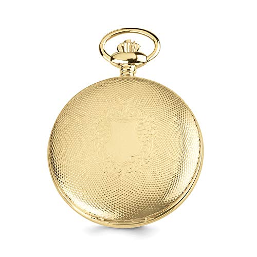 Sonia Jewels Charles Hubert Gold Men's Finish Brass Skeleton Pocket Watch 14.5" #TOP1