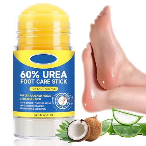 60% Urea & 2% Salicylic Acid Foot Cream: Intensive Cracked Heel Repair & Deep Moisturizing for Severely Dry Skin. Repairing Cream for Feet, Heels, Hands, Knees & Elbows