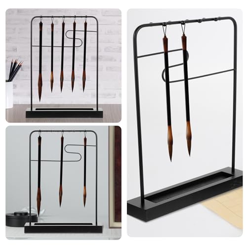 Support de pinceaux robuste en fer pour suspendre et sécher la calligraphie - 4