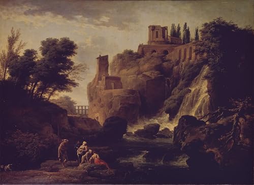 Affiche Artistique Cascade de Tivoli Claude Vernet Toile Decoration Salon 60x90cm