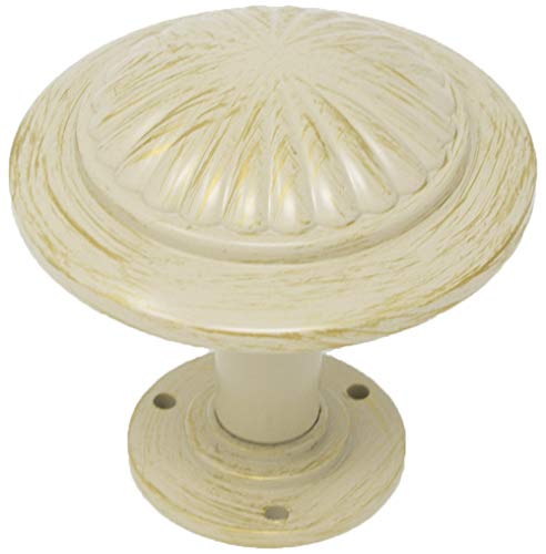 Urbanest Tumulo Metal Drapery Medallion Holdback, Gilded French White