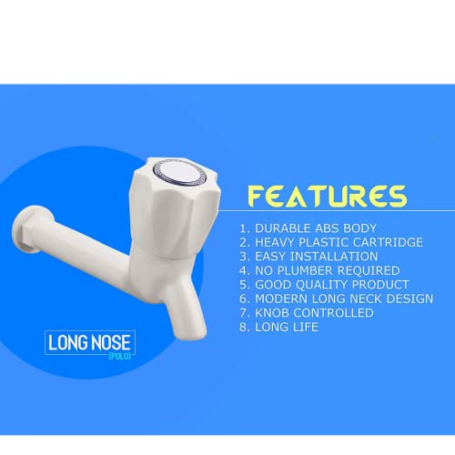 Image of Cossimo PVC White Polo Long Body Bib Cock Chrome Tap (Pack of 6)