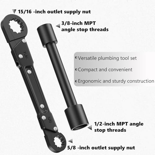 Angle Stop Wrench Kit Professional Plumber Wrench Tools,Plumbing Wrench Kit for Installing Compression Angle Stop and Removing The Compression Ring by SHENDALE - Image 2