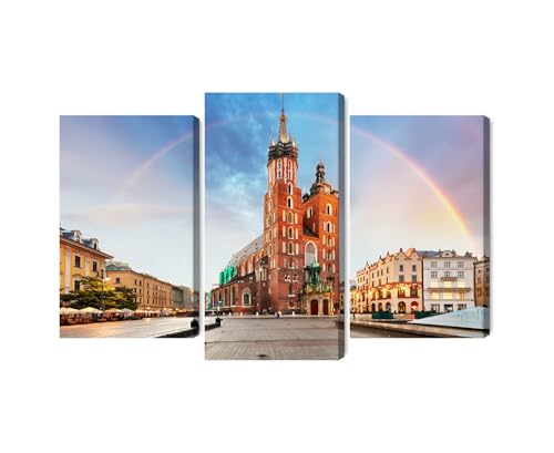 Tableau sur toile Cracovie arc-en-ciel pour illuminer un salon sombre