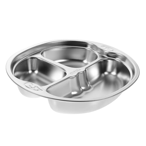 Abaodam ステンレス製仕切り皿 キッズ用割食器 多機能ランチプレート キャンプ ピクニック対応 食品 素材 使用簡単 食品管理向け 再利用可能