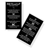 PDO Thread Lift Aftercare Card | 50 Pack | Size 2x3.5' inch Business Card | Black with White Design