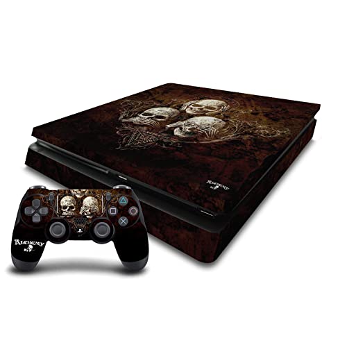 Autocollant PS4 Slim décor gothique crâne maléfique pour espace gaming personnalisé