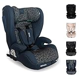 My Babiie MBCS75 Toddler to Booster R129 Child Car Seat - ISOFIX with Top Tether, Harness, 76-150cm (Approx. 9-36kg, 15 Months - 12 Years), i-Size, Group 1/2/3, Adjustable, Forward Facing - Navy Leo
