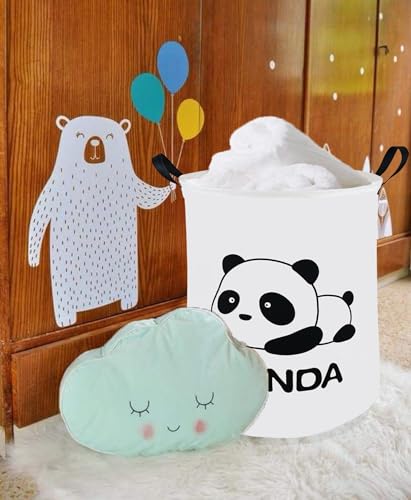 Image of 19.8 inch Round Kids Laundry Basket Gift Basket Storage Laundry Hamper Laundry Basket Baby Toys Nursery Bin with Handles,Storage Basket for Kids Room Bedroom Decor