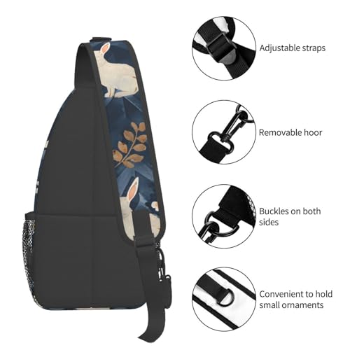 Bolso Bandolera Unisex con Estampado de Conejo miniatura 5
