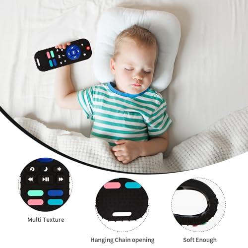 Image of Hooku 2 Pack Remote Teether for Baby, Silicone Teethers for Babies 6-12 Months, Baby Teething Toys for Babies 0-6 Months, Remote Control Toy, Infant Gifts for Boys Girls