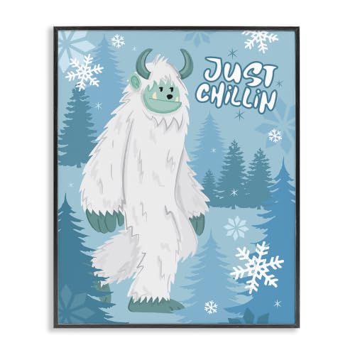 Funny Winter Yeti Chillin Fantasy, 24 x 30 Inch Framed Giclée Print