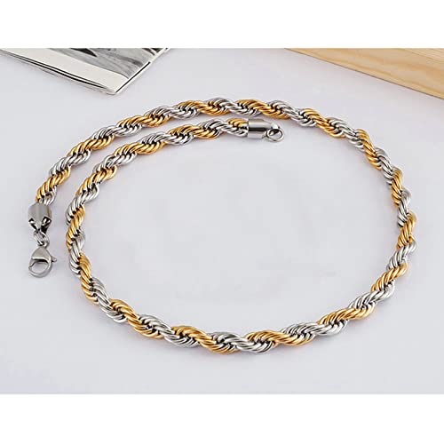 Collier acier inoxydable chaîne maille corde 60cm de finition supérieure - 2