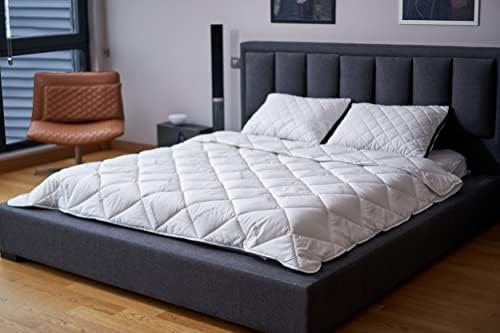 OZZ TEXTILE Bamboo Luxury Hotel Comforter %100 Turkish Cotton Cover 3-D Box Stitched Adaptive Climate Control Perfect Warmth and Cooling Breathable Duvet All Season (King Size)