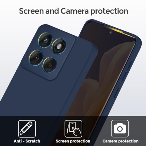 Image of SBMS Silicone Back Cover Case for Motorola Moto G67 Power 5G / Moto G57 Power 5G | Soft Micro-Fibre Lining Inside | Camera Protection Bump | Shockproof Back Cover Case for Moto G67 Power 5G (Blue)
