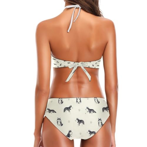 Bikini triangle rembourré d'été maillot de bain extensible Husky Howl