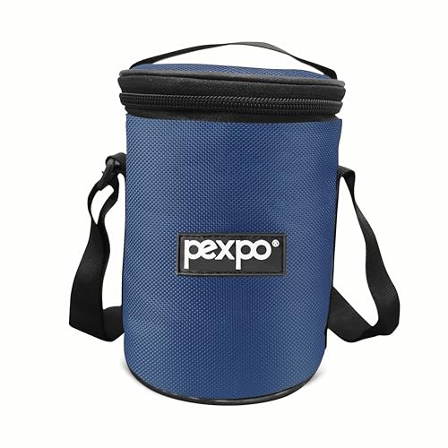 Image of Go24 pexpo Marvel-3 Stainless Steel Meal Box with 3 Containers (2 * 280ml & 430ml), 1 Spoon & Bag - Blue |BPA Free Lid | Leak Proof | Lunch Box for Office Men and Women