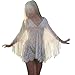 luoluoluo Copricostume Bianco Donna Pizzo - Costume da Bagno da Donna Costume da Bagno Sexy Costumi da Bagno Grembiule all'Uncinetto Copricostume con Frange (Bianca)