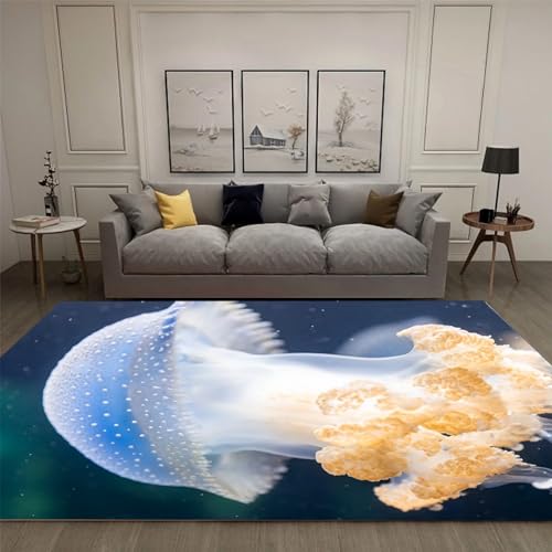 Tapis méduse 3D salon moderne 160x230 cm multicolore en polyester