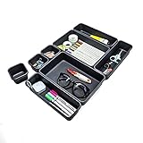 Surmounty Schubladen Organizer, 8Pcs Schubladen Veranstalter Schreibtisch Ordnungssystem, Kunstoff Schubladen Organizer Tabletts für Schreibwaren Kosmetik