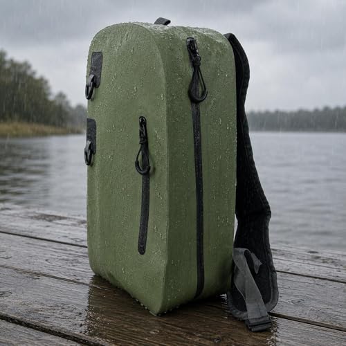 Bolso de gran capacidad impermeable con múltiples compartimentos verde 2