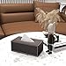 KINGFOM Rectangular PU Leather Tissue Box Cover - Facial Tissue Paper Napkin Holder for Bathroom, Home, Office, Car Automotive Decoration with Magnetic Bottom(Brown)