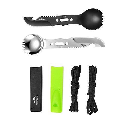 Dsmile 2 Pack Spoon Fork Knife Combo Set Camping Survival Tool - Camping