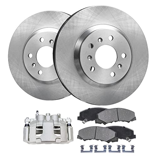 Image of Detroit Axle - Front Disc Brake Rotors Brake Pads + Right Brake Caliper