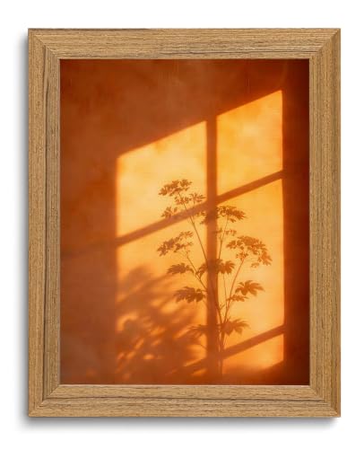 Sunset Window Shadow Botanical Wall Art Burnt Orange Picture Wall Decor