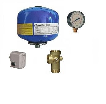 Foto di Idro Kit Idrosfera Autoclave 24Lt con Pressostato, Manometro, Raccordo Tee 5 Vie