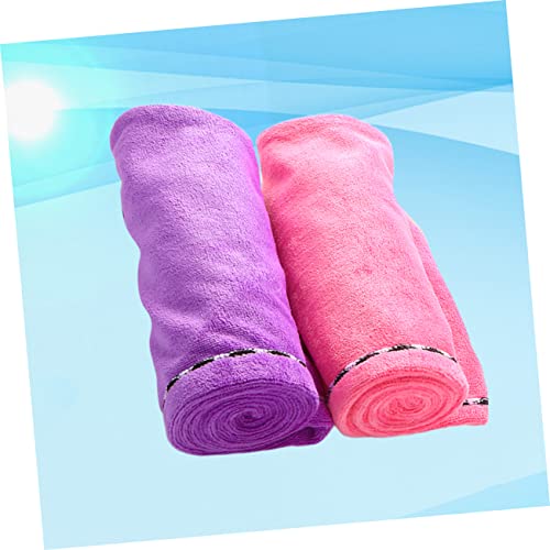 Angoily Toalha De Banho Para Secagem De Cabelo 2 Peças Turbante De Cabelo De Microfibra Toalhas De B